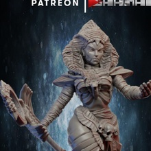 priestess tabletop dragons egyptian female king mummy rpg sexy tomb war warhammer woman hammer dungeon dnd pathfinder wh khermi tombking 3d print model - Mito3D