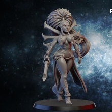 space elf pin-up support ready tabletop 40k fantasy female rpg sci-fi sexy war warhammer woman hammer wargame 4000 eldar tits 40000 busty eldary 3d print model - Mito3D