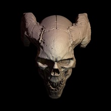 demone cranio warhammer caos 3d print model - Mito3D