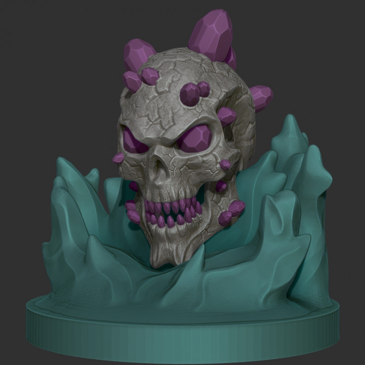 Demilich criatura monstro esqueleto crânio masmorras Dragões tampo mesa dnd rpg 3D print model - Mito3D