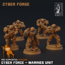 cyber force tabletop marines miniatures cyberpunk forge titan cyberforge 3d print model - Mito3D