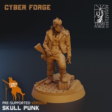 crânio punk tampo mesa miniaturas cyberpunk forja titã ciberforja 3d print model - Mito3D