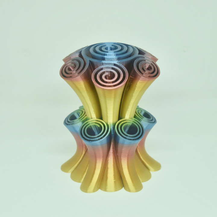 scroll vase & garden flower holder art decoration decor 3d 3D print model - Mito3D
