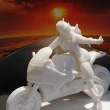 fu motociclista amor loja bicicleta capacete enfeite miniatura Pintável 3d print model - Mito3D