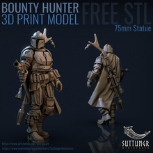 bounty hunter 75mm fan art free galaxy jedi star starwars yoda wars bountyhunter fanart mandalorian boba fett 3d print model - Mito3D