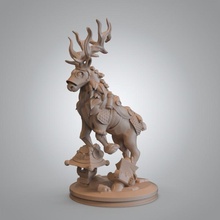 biyu cervo pre supported tavolo imperatore miniatura resina minis asiatico dnd rps 3d print model - Mito3D