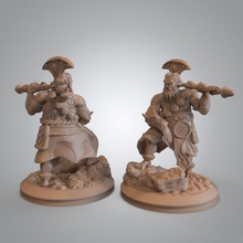 xiao tong- demon twin pre-supported tabletop demon miniature resin minis asian oni
