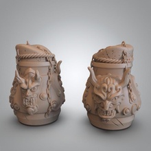 Haru vase pre supported table démon rpg miniature résine minis asiatique dnd oni 3d print model - Mito3D