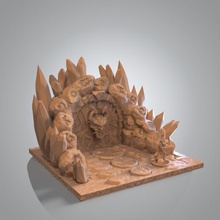 demonio caverna Entrada mesa fdm rpg terreno miniatura resina minis asiático dnd oni 3d print model - Mito3D