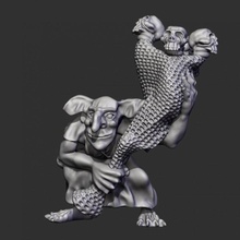goblin fisher net fantasy wargaming role 3d print model - Mito3D