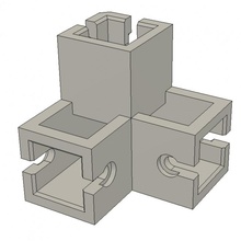 3-way corner bracket 2020 aluminum extrusion 3d printer profile frame 3d print model - Mito3D