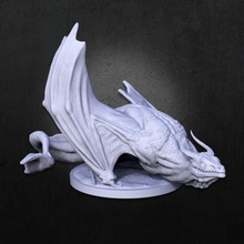 wyvern mesa criatura continuar fantasía figura monstruo mitología miniatura calabozo mito dnd pato 3d print model - Mito3D