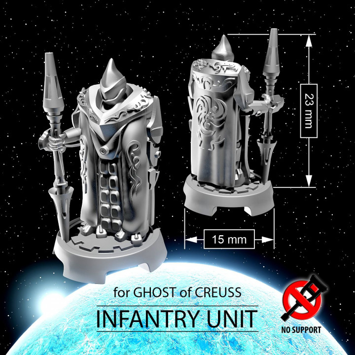 infantry unit creuss kickstarter sci-fi space spaceship miniature 3dprintable boardgame tabletop spacecraft ti4 twilightimperium 3D print model - Mito3D