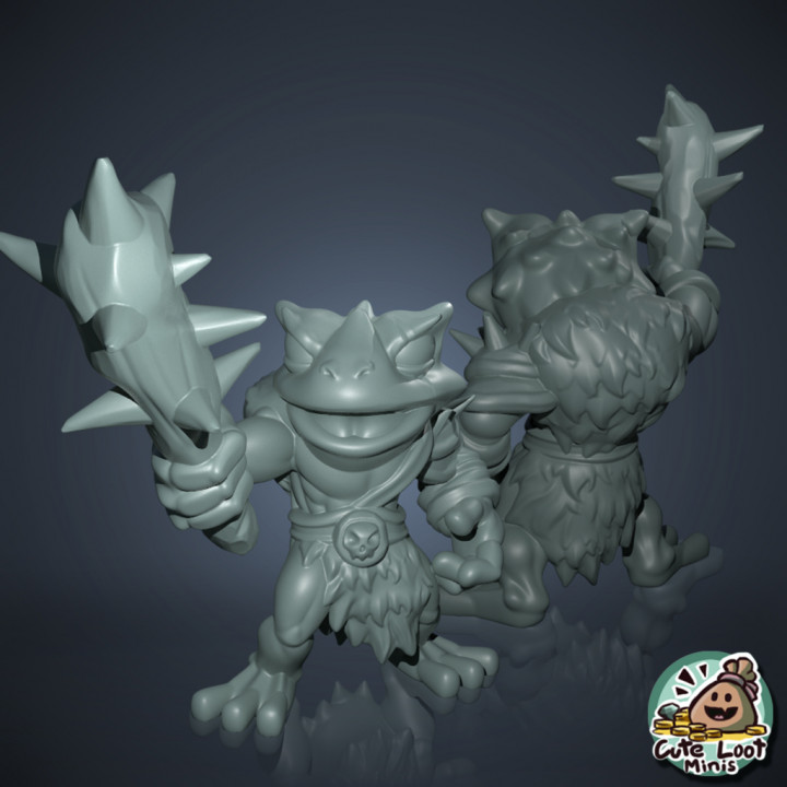 kurbağa halkı savaş ağası masaüstü barbar Şirin savaşçı kulüp grung kısmak 3D print model - Mito3D
