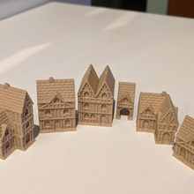 wee burgh medieval town city timberframe set01 architecture fantasy house miniatures toy miniature renaissance village 3d print model - Mito3D