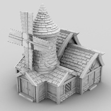 medievale mulino vento tavolo 3d stampabile edificio fantasia interni terreno d scenario professione 3d print model - Mito3D