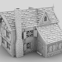 medievale taverna tavolo 3d stampabile edificio fantasia terreno d scenario Locanda 3d print model - Mito3D