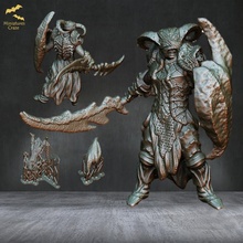 dark knight - shielded tabletop dragons dungeons shield sla resin evil dnd presupported supported doubleedged 3d print model - Mito3D