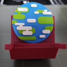 earth logo pin keychain multicolor print creative prusa kurzgesagt 3d print model - Mito3D