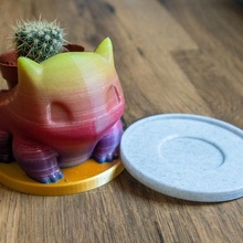 piccolo piattino bulbasaur fioriera piatto fiore pentola 3d print model - Mito3D