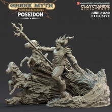 Poseidon Tischplatte griechisch Miniaturen Verliese Drachen dnd Tischspiele griechische Mythologie König Meere 3d print model - Mito3D
