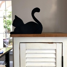 gato phone tábua ficar pé suporte cobrando decoração 3d print model - Mito3D