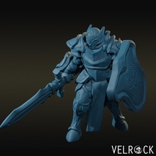 templario Caballero espada proteger mesa fantasía combatiente guerrero paladín mazmorras dragones plato armadura 3d print model - Mito3D