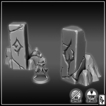 stone demon symbols tabletop dungeons fantasy rpg terrain wargaming warhammer wargame d&d 28mm dnd pathfinder 32mm scatter warcry 3d print model - Mito3D