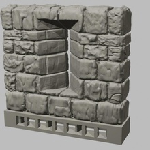 openforge dungeon stone separate wall arrow slits rpg terrain tiles dnd pathfinder 3d print model - Mito3D
