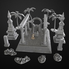 egípcio têmpora velório reis tampo mesa fantasia rei martelo guerra jogo tabuleiro ruínas sigmar 3d print model - Mito3D