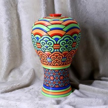 coreano tradicional vaso Dancheong padronizar multi cor Coréia dualcolor multicolorido multimaterial codificador Stellamove meiping 3d print model - Mito3D