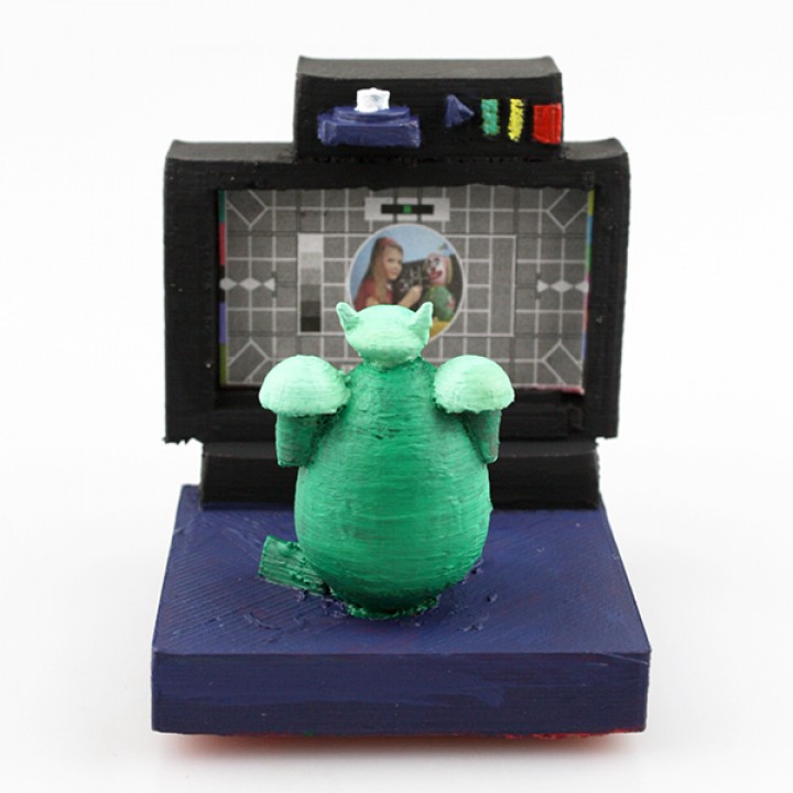 watching tv toys & games model character screen sheepy 3D print model - Mito3D