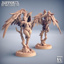 gryphinia enchantress - eye-cult gryphkin beauty fantasy pinup tabletop dragons dungeons female lady mini rpg wings miniature wargame dnd aarakocra ttrpg artisan guild presupported 3d print model - Mito3D