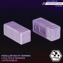 shipping containers tabletop 40k city industrial star storage terrain scifi wars cyberpunk cargo infinity 28mm scenery freight scatter killteam 3d print model - Mito3D