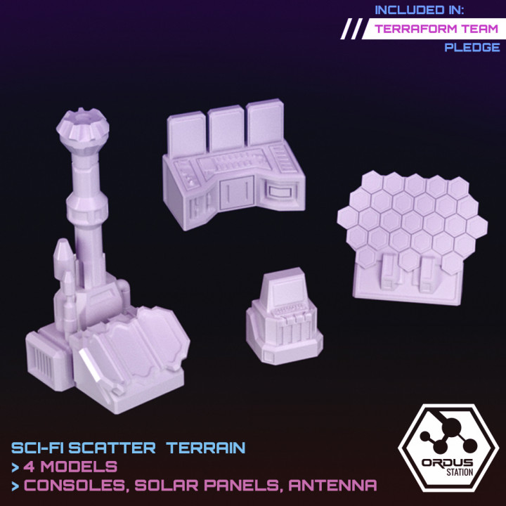 technologie dispositifs consoles table 40k espace vaisseau spatial guerres étoiles marteau guerre miniature objectif scifi marqueur infini 28mm dispersion colonie terrainm 3D print model - Mito3D