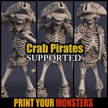 crab pirates tabletop game monster pirate rpg set ship warhammer miniature pack patreon d&d dnd bundle emmanuel pathfinder lepas printyourmonsters 3d print model - Mito3D
