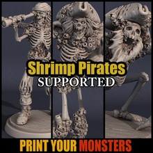 shrimp pirates tabletop game monster pirate rpg warhammer miniature patreon d&d dnd emmanuel pathfinder lepas printyourmonsters 3d print model - Mito3D