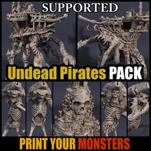 undead pirates pack tabletop fdm game monster pirate rpg set ship warhammer miniature resin patreon crab d&d shrimp dnd bundle emmanuel pathfinder lepas printyourmonsters 3d print model - Mito3D