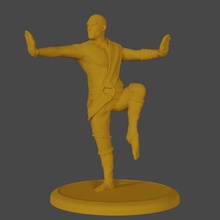 Humain moine table guerrier prêtre poings 3d print model - Mito3D