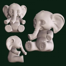 cute elephant keychain toy 3d print model - Mito3D