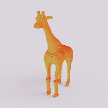 voxel girafe animal art nature décor cubique 3d print model - Mito3D