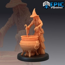 green hag cauldron classic witch tabletop fantasy medieval monster rpg warhammer brewing enemy spell potion dnd sorceress pathfinder elixier 3d print model - Mito3D