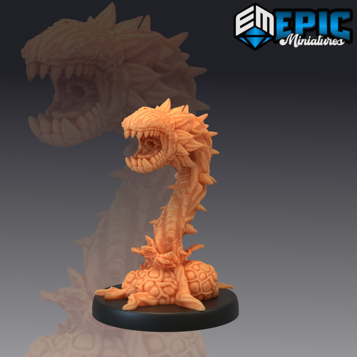 man eating plant sprout & 4 tentacles piranha flower tabletop medieval monster rpg warhammer sla enemy dungeon dnd pathfinder 3D print model - Mito3D