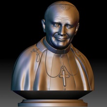 pape John Paul ii portrait 3d modèle stl fichier imprimable 3d print model - Mito3D