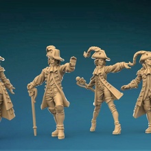 lieutnant mages group tabletop fantasy mage tabletopgame medfan 3d print model - Mito3D
