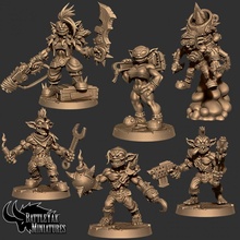 Schaummörtel Skyraider Charakter Pack Tischplatte Fantasie Kobold Monster Pirat Wargaming Kriegshammer Steampunk scifi Ingenieur dnd Pfadfinder Tabletopgaming Kobolde ttrpg Monstergirl Battleyakminiaturen 3d print model - Mito3D