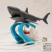 motorized shark mechanical toy kinetic moving automaton automata swimming 3d print model - Mito3D