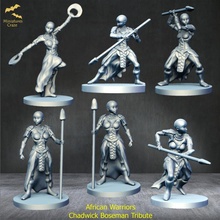 african warriors tabletop africa dragons dungeons dnd wakanda africanwarriors chadwick 3d print model - Mito3D