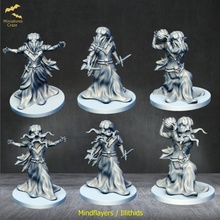 mindflayers illithids table dragons donjons miniatures minis dnd illithid mindflayer 3d print model - Mito3D