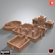 tempio rotto guglie openlock compatibile prigione negozio modulare rpg oggetti scena miniatura minis dnd 3d print model - Mito3D